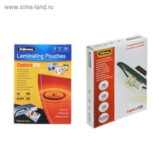 Пленка для ламинирования A6 111х154 мм, 125 мкм, 100 штук, глянцевые, Fellowes, трехслойная структура